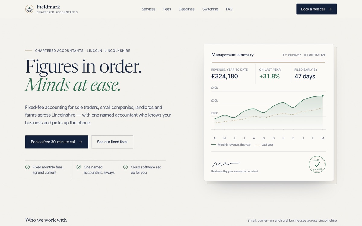 The Fieldmark Accountants concept site.